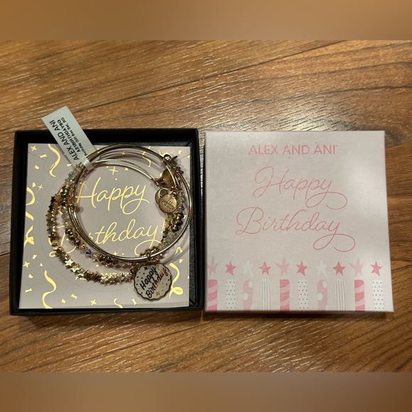 Alex and Ani Birthday Bracelets Gift Box Set in Shiny Gold - Picture 6 of 15
